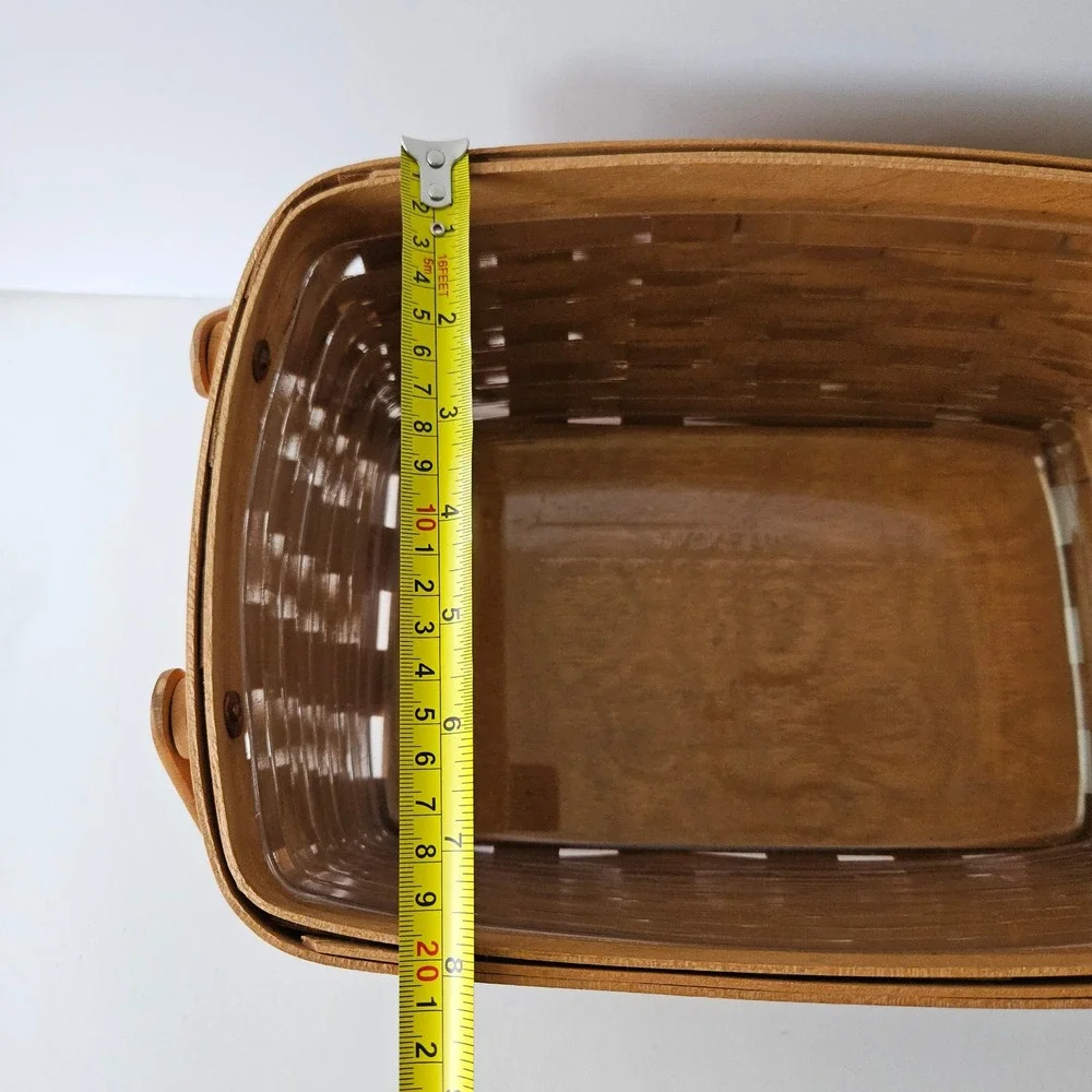 Longaberger Lunch Box Basket 12in w/ Swing Handles & Original Plastic Protector
